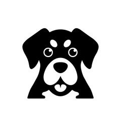 Vector black silhouette of a dog isolated on a white background. dog head