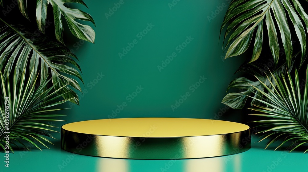 Poster Creative display setup for product photography studio visual content tropical vibes close-up modern aesthetic