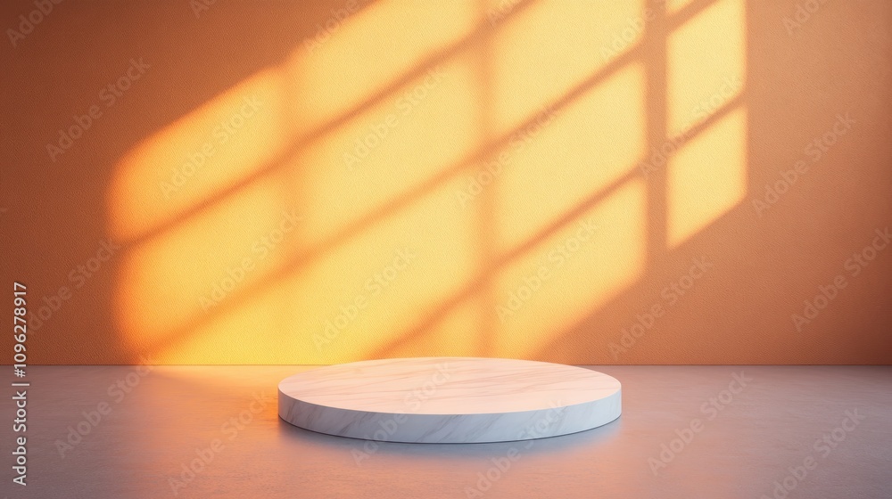 Poster dynamic minimalist stage with shadow play studio photography modern environment artistic viewpoint