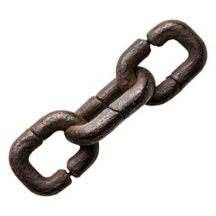 Fototapeta premium A rusted chain link showcasing a robust and industrial design, emphasizing strength and durability.