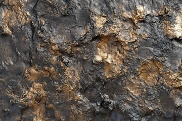 Abstract Metallic Black and Gold Textured Surface.