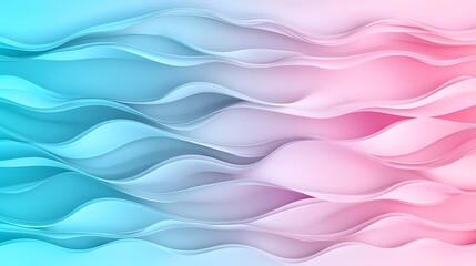 Fototapeta premium Elegant Flowing Waves in Soft Pastel Colors of Blue and Pink for Modern Background or Abstract Art Design