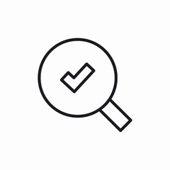 check mark search icon sign vector