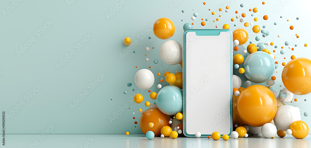 Poster mobile application registration creating a user profile in a colorful tech environment digital lifes
