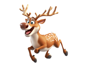 a cartoon deer running