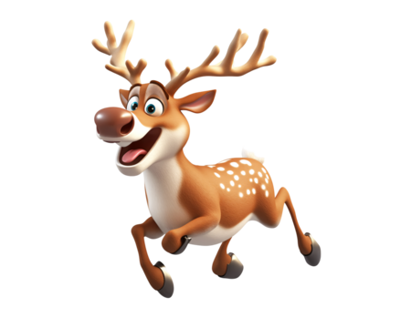 a cartoon deer running