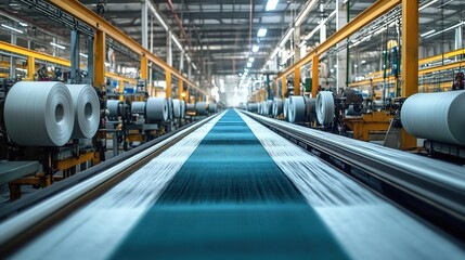 Fototapeta premium Factory production line at a textile factory 