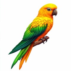 Fototapeta premium Vibrant Tropical Parrot Perched on Branch