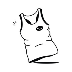 Trendy hand drawn icon of tank top in editable design