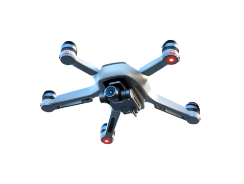 a drone with camera and a camera