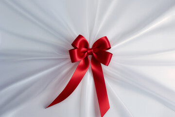 red ribbon bow, anniversary and birthday, weddings, gifts, for packaging gifts, AI generative  