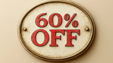 Promotional Sign Highlighting 60 Percent Discount 