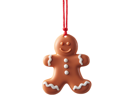 a gingerbread man on a string