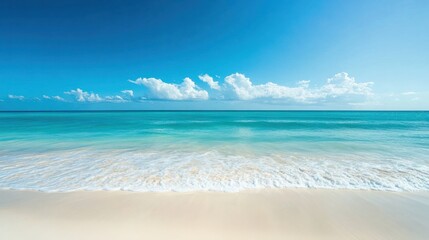 Fototapeta premium Calm turquoise sea with gentle waves, perfect for a serene and tropical background