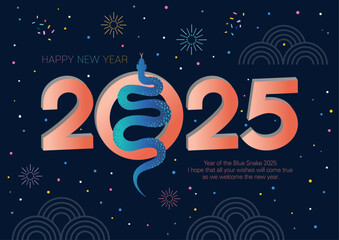 Blue Snake Year 2025 New Year's Background Design
