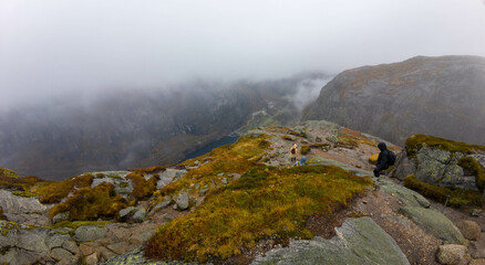 Hikers on Misty Mountain Trail