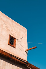 Pink building with the blue sky