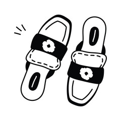 Well designed icon of slippers in modern style