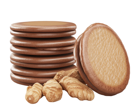 a stack of cookies and ginger