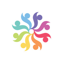 Naklejka premium Team group people , Community, network and social icon design template