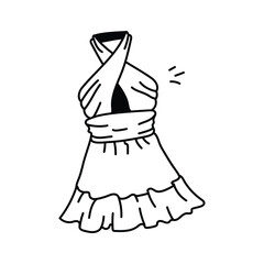 Elegant halter dress vector design, perfect for formal occasions