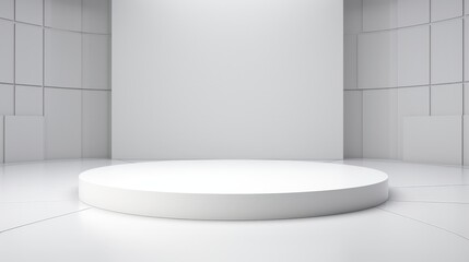 Fototapeta premium Minimalist Studio Background with Circle Stage for Presentations