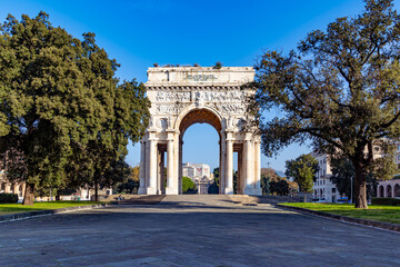Arch of Victory - Located in Piazza della Vittoria in the city of Genoa - Italy