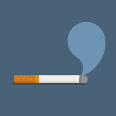 cigarette smoke as a message on a blue background