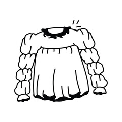 Take a look at this amazing icon of ruffled blouse in modern style