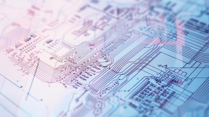 Fototapeta premium Close-up of semiconductor chip with detailed electronic components and circuits on clean white background, ideal for tech and engineering projects.