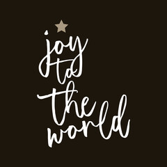 Joy to the world Christmas poster vector illustration