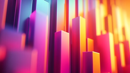 Abstract 3D bar graph on white illustrating upward trends in scalability