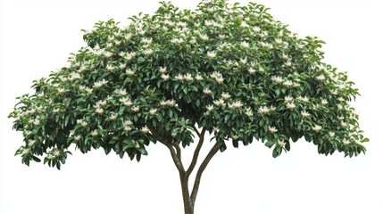 Obraz premium Blooming Tree in Lush Green Foliage