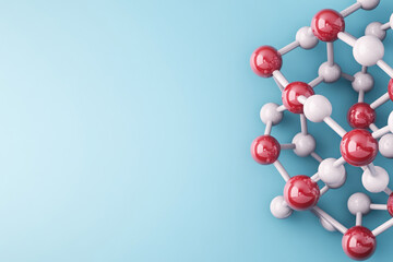 Molecular Structure Illustration, intricate design showcasing atoms and molecules, emphasizing scientific and medical concepts in a vibrant backdrop