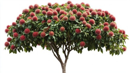 Stunning Red Blooms on a Majestic Tree