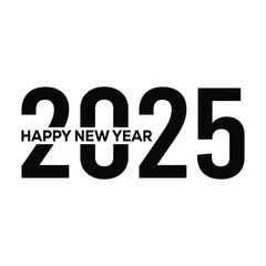 Happy new year 2025 design logo text vector illustration new year celebration concept