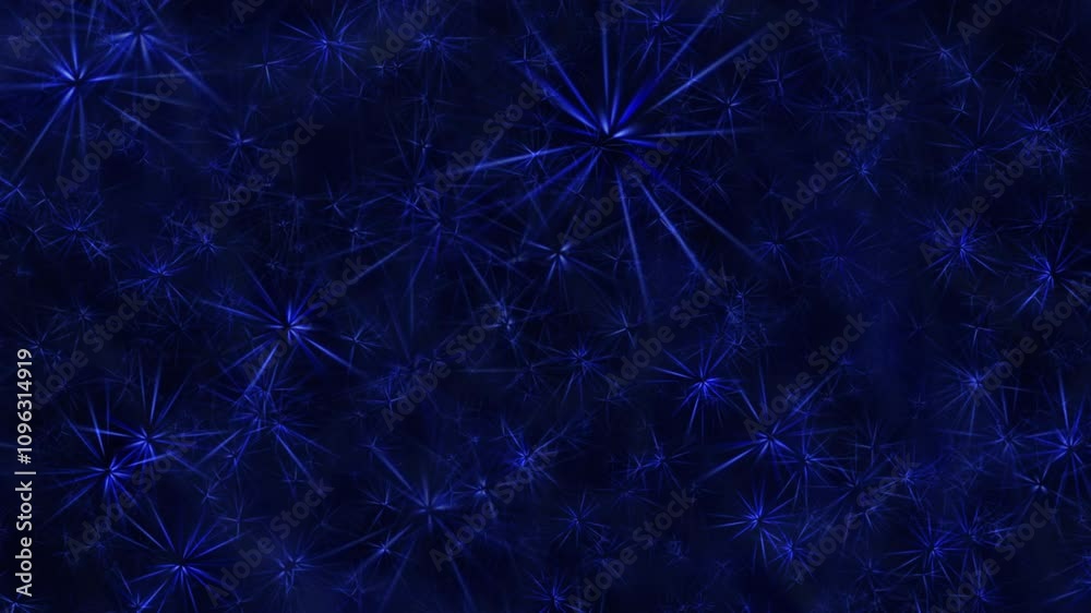 Canvas Prints vj loop glow blue particles animation on black abstract background. animation of fiery blue glowing 