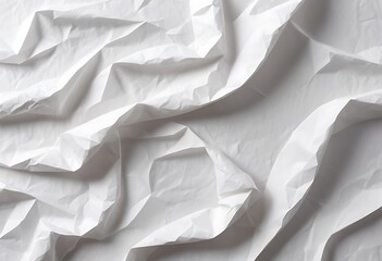 Fototapeta premium Image of Crumpled sheet of toned white paper close up. Texture for background usage
