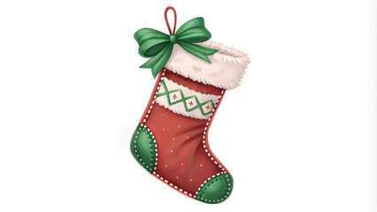 Christmas Stocking Isolated on White Background