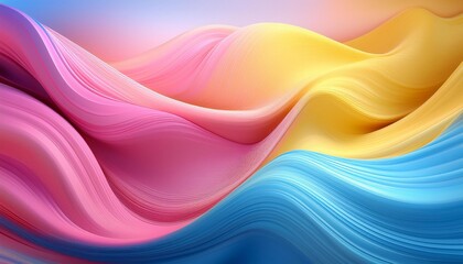 a colorful abstract background with a pink blue and yellow wave