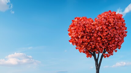 A tree with heart shaped leaves, representing mental care, personal growth, and emotional well being.