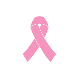 Breast cancer awareness ribbon pink color. Vector flat ribbon.
