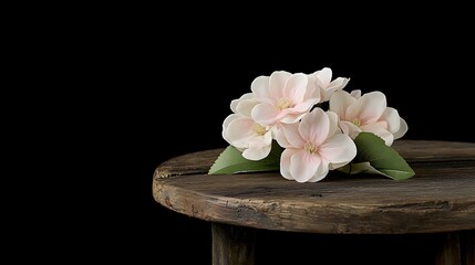 Vintage Floral Arrangement in Soft Pink and Cream - Nostalgic Rustic Table Setting with Warm Ambient Lighting for a Peaceful and Charming Atmosphere