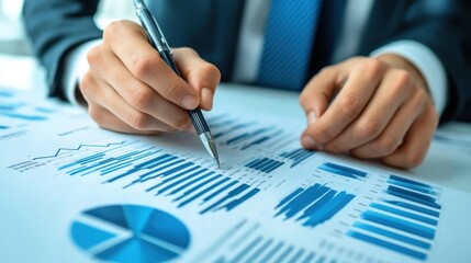 Business Analysts Reviewing Survey Results on Whiteboard