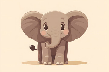 Obraz premium Flat illustration of Cute african Elephant