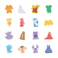 This image showcases a variety of fashion designs, including dresses, tops, skirts, and pants