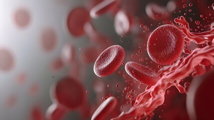 Vital Heartbeat Pulsating Power of Red Cells - Dynamic Flow of Life Illuminated Veins and Expanding Plasma in a Vivid Display of Circulatory Energy