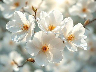 A delicate white magnolia, long exposure, soft light.