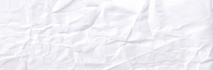 White clean crumpled paper background. Horizontal crumpled empty paper template for posters and banners. Vector illustration