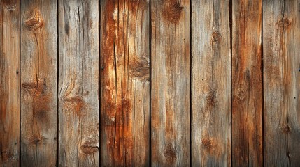 Fototapeta premium Close-up of rustic wooden planks featuring natural textures and warm tones, creating a cozy atmosphere.